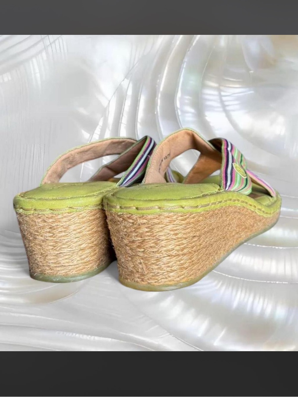 Y2K Born Drilles Leather Espadrille Wedges - Picture 6 of 6
